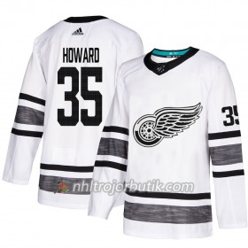 Män Ishockey Detroit Red Wings tröja Jimmy Howard 35 Vit 2019 All-Star Adidas Authentic